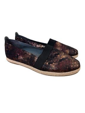 David Tate Slip-On Espadrille Flats in Metallic Brown Multi NEW Size 8.5